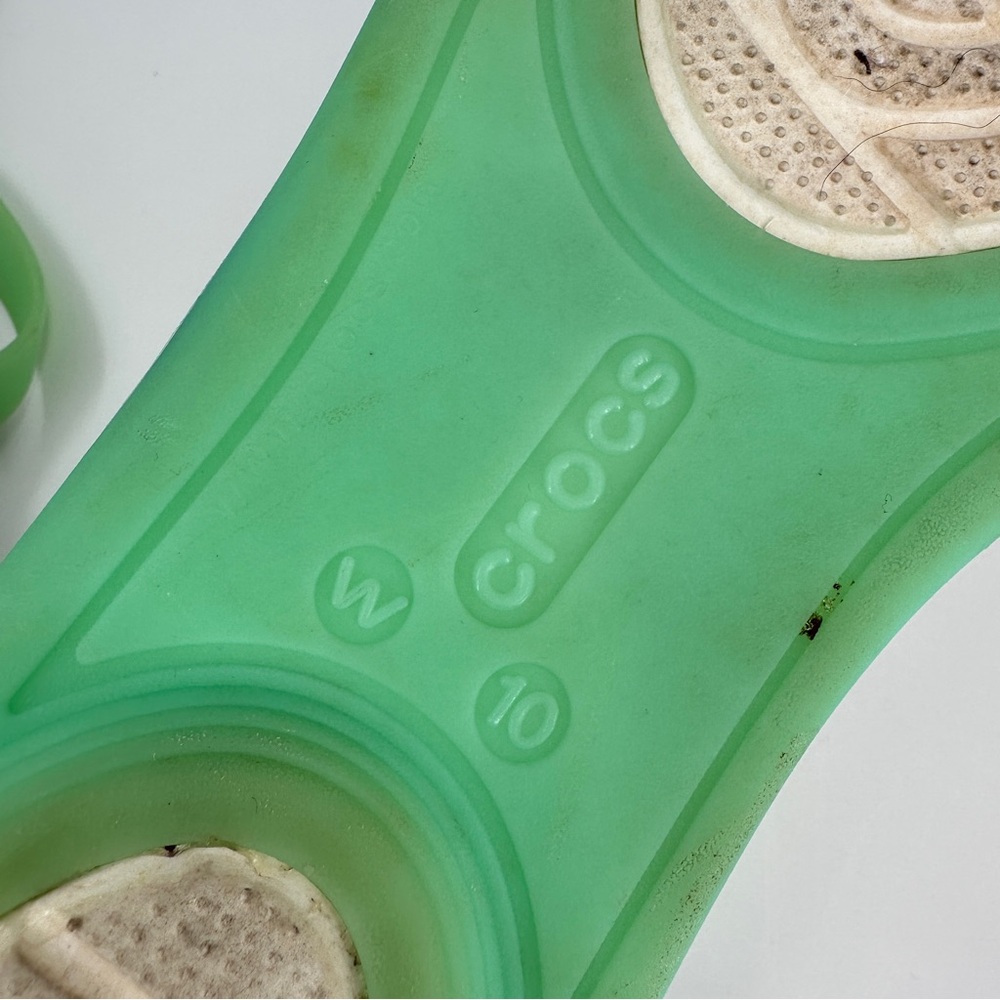 Crocs Isabella Strappy Jelly Slip On Sandals Womens 10 Green Flats Shoes 205150 - Picture 12 of 15